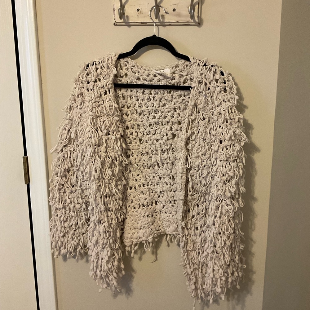 Sadie & Sage ivory popcorn cardigan